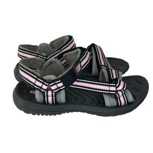 Beach Basics Womens SIze 6 Pink & Gray Adjustable Sandals Beach Pool Lake